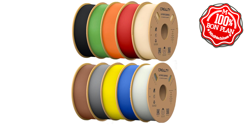 Impression 3D : 10 kilos de filament Creality Hyper-PLA multiples coloris