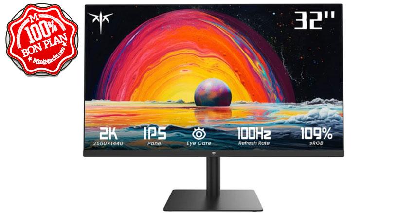 Ecran 32" 2560x1440 KTC H32S17 HVA incurvé 1500R HDR10 165Hz 1ms