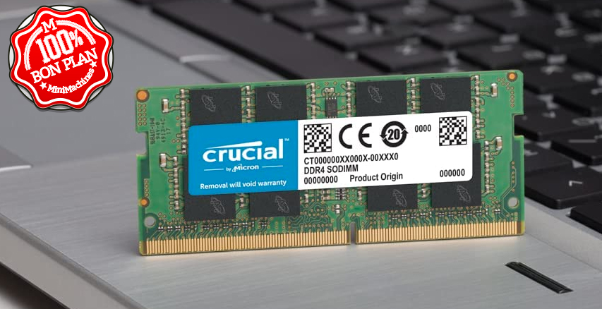 Barette mémoire SoDimm DDR4 32 Go Crucial 3200MHz