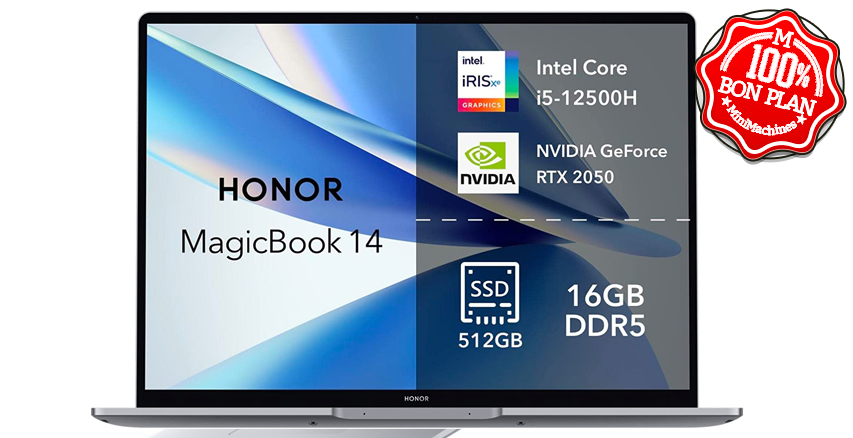 Honor MagicBook 14 RTX 2050 Core i5-12500H 16/512Go RTX 2050 