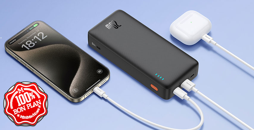 Batterie 20000 mAh Baseus 20W USB Type-C Power Delivery