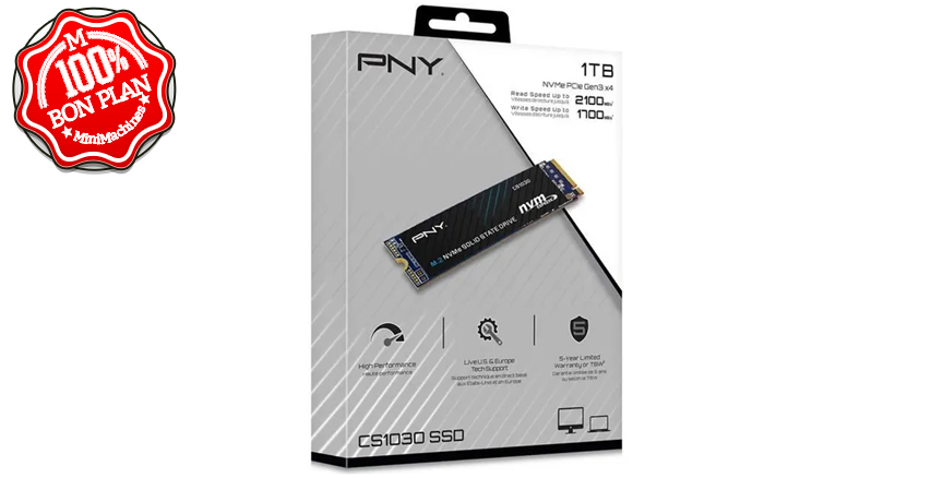 SSD NVMe M2 2280 PNY CS1030 1 To 