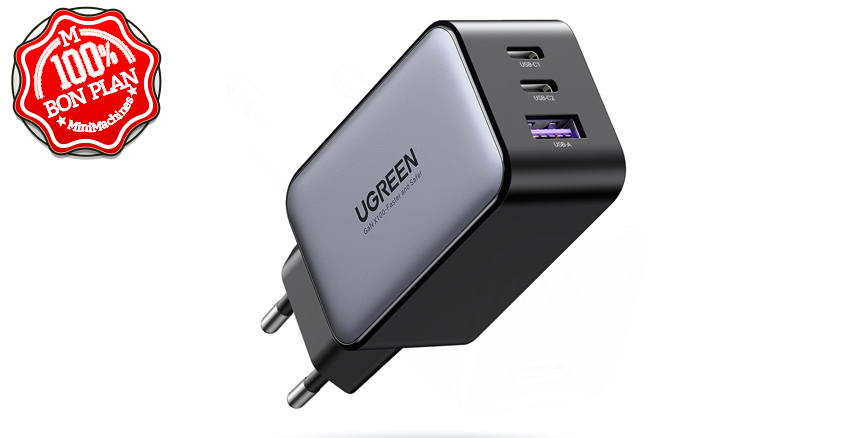 Chargeur USB GaN UGreen Nexode 65 Watts