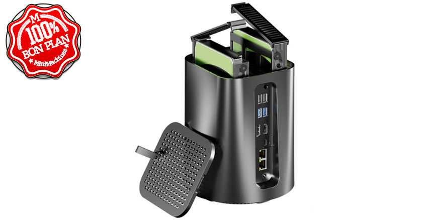 MiniPC Aoostar R7 - MN57 Ryzen 7 5825U - 16 Go / 512 Go + 2 baies 3.5" SATA3